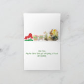 Decorative Eggs Easter Bunny Floral Butterfly Cute シーズンカード (内部)