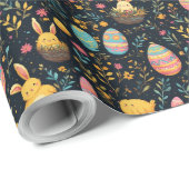 Decorative Eggs Easter Bunny Minimal Rustic Decor ラッピングペーパー (ロールコーナー)