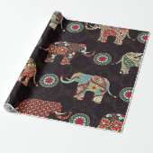 Decorative Elephant Pattern Wrapping Paper ラッピングペーパー (アンロールド)