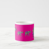 Decorative Elephants on Fuchsia Espresso Mug エスプレッソカップ (正面)