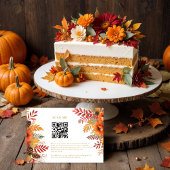 Decorative Fall Foliage & Flowers Photo Wedding  セーブザデート