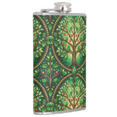 Decorative flask featuring a vibrant tree design  フラスク (右)