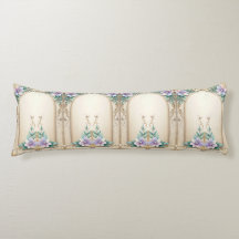 Decorative Floral Frame Body Pillow