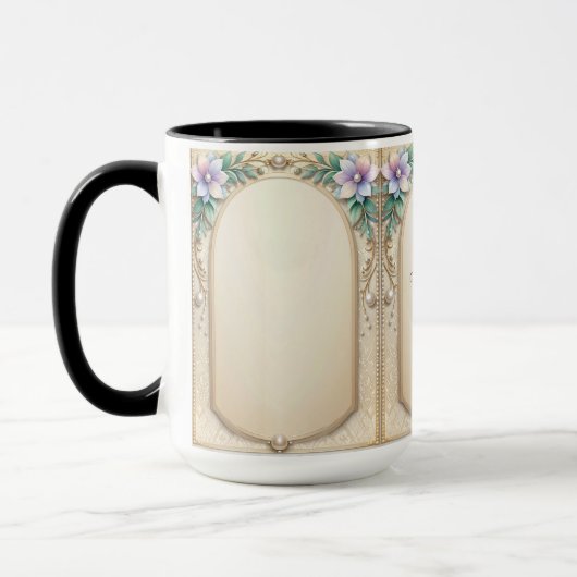 Decorative Floral Frame Mug マグカップ (左)