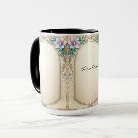 Decorative Floral Frame Mug マグカップ (正面左)