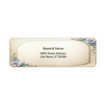 Decorative Floral Frame Return Address Label
