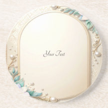 Decorative Floral Frame Sandstone Coaster