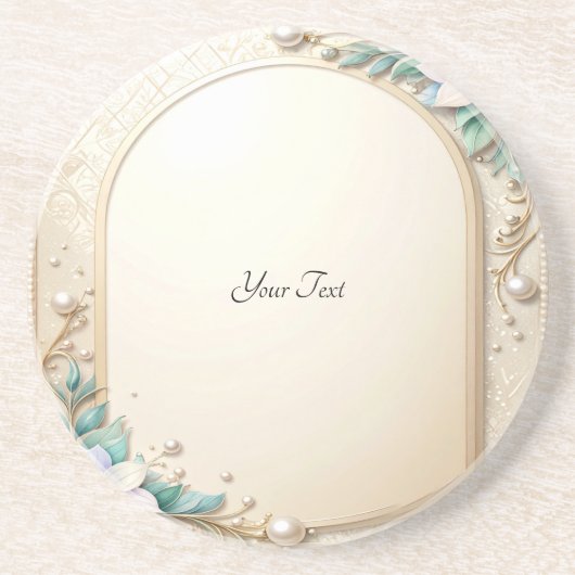 Decorative Floral Frame Sandstone Coaster コースター (正面)