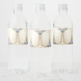 Decorative Floral Frame Water Bottle Label ペットボトルラベル