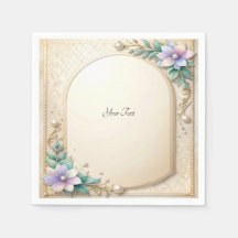 Decorative Floral Frame with Pearls