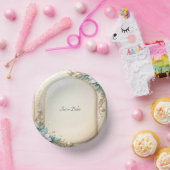 Decorative Floral Frame with Pearls ペーパーボウル (パーティー)