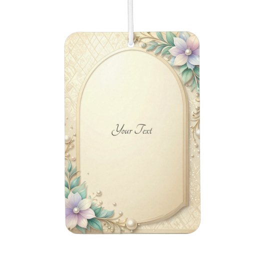 Decorative Floral Frame with Pearls Air Freshener カーエアーフレッシュナー (正面)