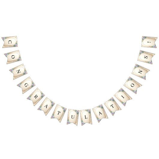 Decorative Floral Frame with Pearls Bunting Flag バンティングフラッグ (全)