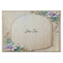 Decorative Floral Frame with Pearls Cutting Board