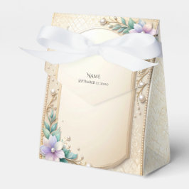 Decorative Floral Frame with Pearls Favor Box フェイバーボックス