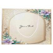 Decorative Floral Frame with Pearls Gift Bag ラージペーパーバッグ (裏面)
