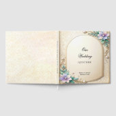 Decorative Floral Frame with Pearls Guest Book ゲストブック (全面)