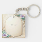Decorative Floral Frame with Pearls Keychain キーホルダー (裏面)