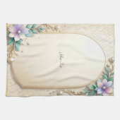 Decorative Floral Frame with Pearls Kitchen Towel キッチンタオル (横)
