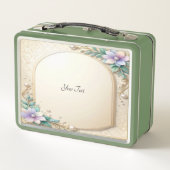 Decorative Floral Frame with Pearls Lunch box メタルランチボックス (裏面)
