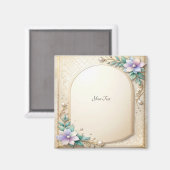 Decorative Floral Frame with Pearls Magnet マグネット (正面/裏面)