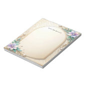 Decorative Floral Frame with Pearls Notepad ノートパッド (回転)