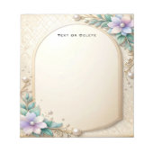 Decorative Floral Frame with Pearls Notepad ノートパッド (正面)