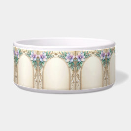 Decorative Floral Frame with Pearls Pet Bowl ボウル