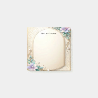 Decorative Floral Frame with Pearls Post it Notes ポストイット