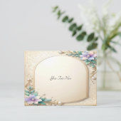 Decorative Floral Frame with Pearls Postcard ポストカード (スタンド正面)