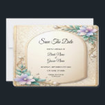Decorative Floral Frame with Pearls Save The Date セーブザデート<br><div class="desc">Beautiful Decorative Floral Frame with Pearls Save the Date</div>