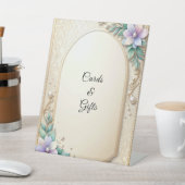Decorative Floral Frame with Pearls Tabletop Signs 台座サイン (インサイチュ)