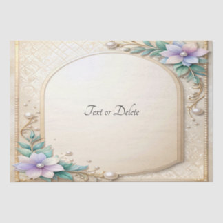 Decorative Floral Frame with Pearls Tissue Paper 薄葉紙