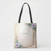 Decorative Floral Frame with Pearls Tote Bag トートバッグ (正面)