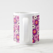 Decorative Floral pattern Pink Purple Astra Modern ジャンボコーヒーマグカップ (裏面)