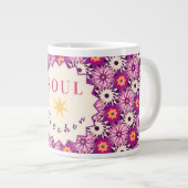 Decorative Floral pattern Pink Purple Astra Modern ジャンボコーヒーマグカップ (正面右)