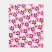 Decorative Floral pattern Pink Purple Astra Modern フリースブランケット (正面)