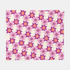 Decorative Floral pattern Pink Purple Astra Modern フリースブランケット