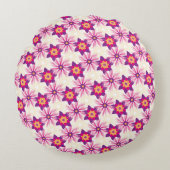 Decorative Floral pattern Pink Purple Astra Modern ラウンドクッション (正面)