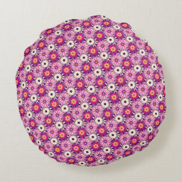 Decorative Floral pattern Pink Purple Astra Modern ラウンドクッション