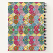 Decorative Floral Ticket Striped Folk Art ノートブック (裏面)