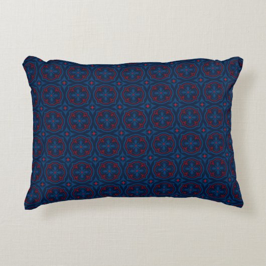 Decorative floral tiles pattern  アクセントクッション (正面)