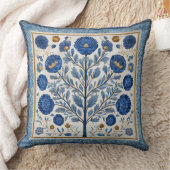 Decorative Floral & Tree Throw Pillow クッション (ブランケット)