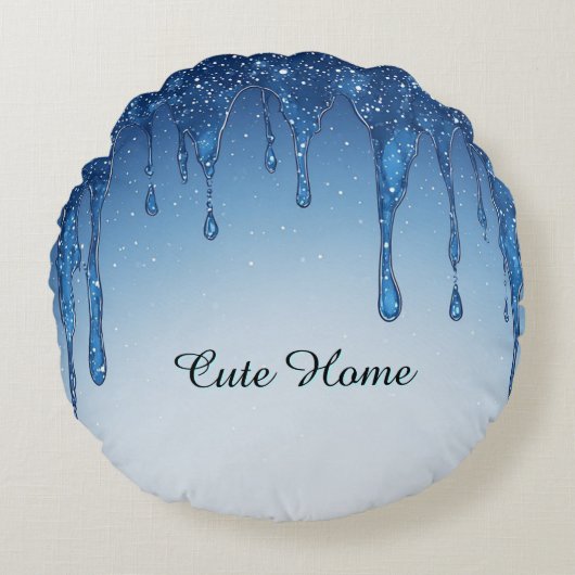 Decorative for Living Room With Dripping Droplets ラウンドクッション (正面)