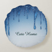 Decorative for Living Room With Dripping Droplets ラウンドクッション (裏面)