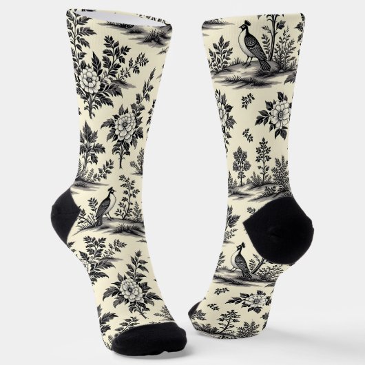 Decorative French toile pattern ソックス (傾斜あり)