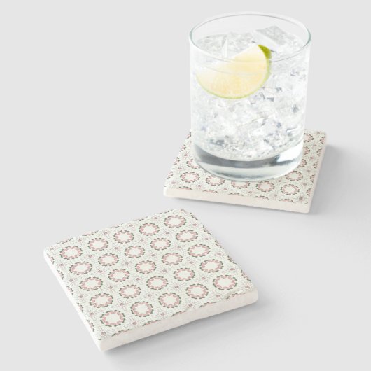 decorative  geometric pattern stone coaster  ストーンコースター (横)