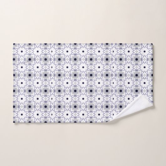 Decorative geometric patterned on white background バスタオルセット (ハンドタオル)