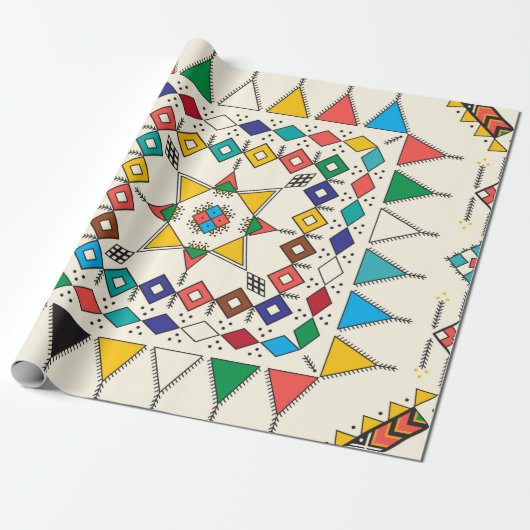 Decorative geometric repeating pattern inspired by ラッピングペーパー (アンロールド)