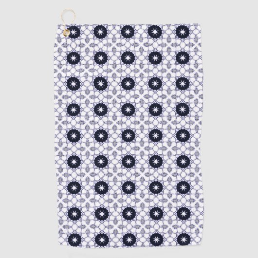 Decorative geometric star patterned in dark ゴルフタオル (正面)
